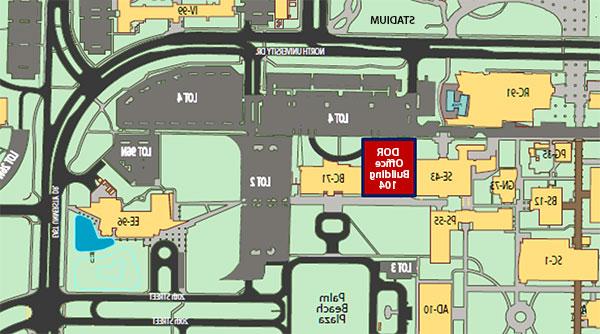 Map showing location of Office Building 104